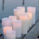 Enjoy candles i Nordic white, vaxljus med led